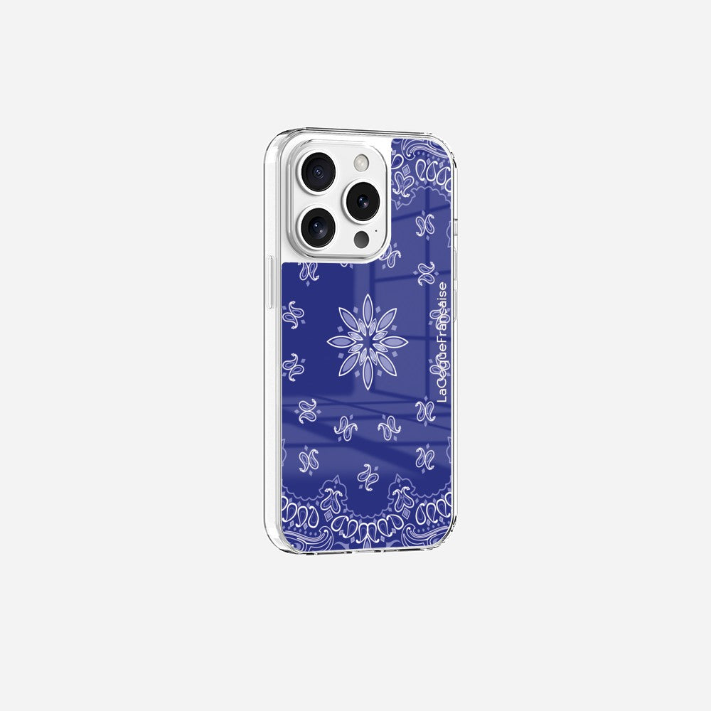 Coque Sans Anneaux Imprimee Bandana Bleu - 19