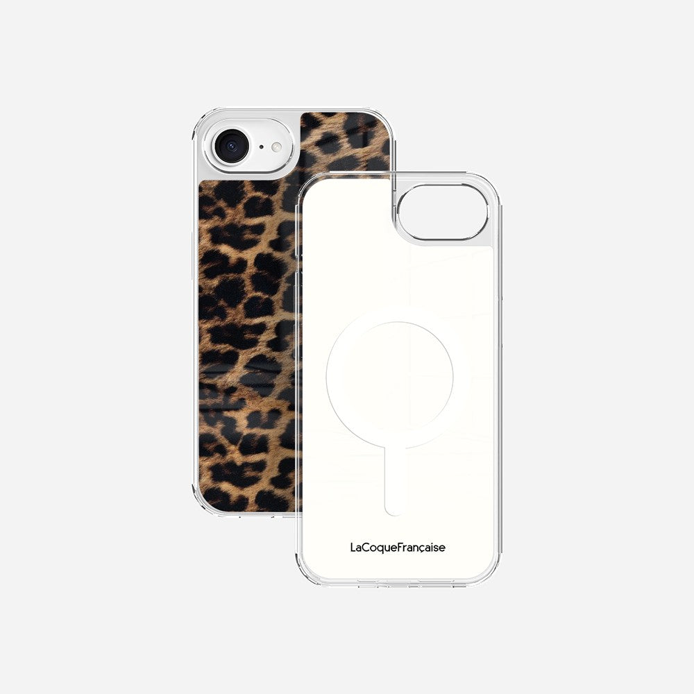 Coque Sans Anneaux Imprimee Leopard Noir Et Brun