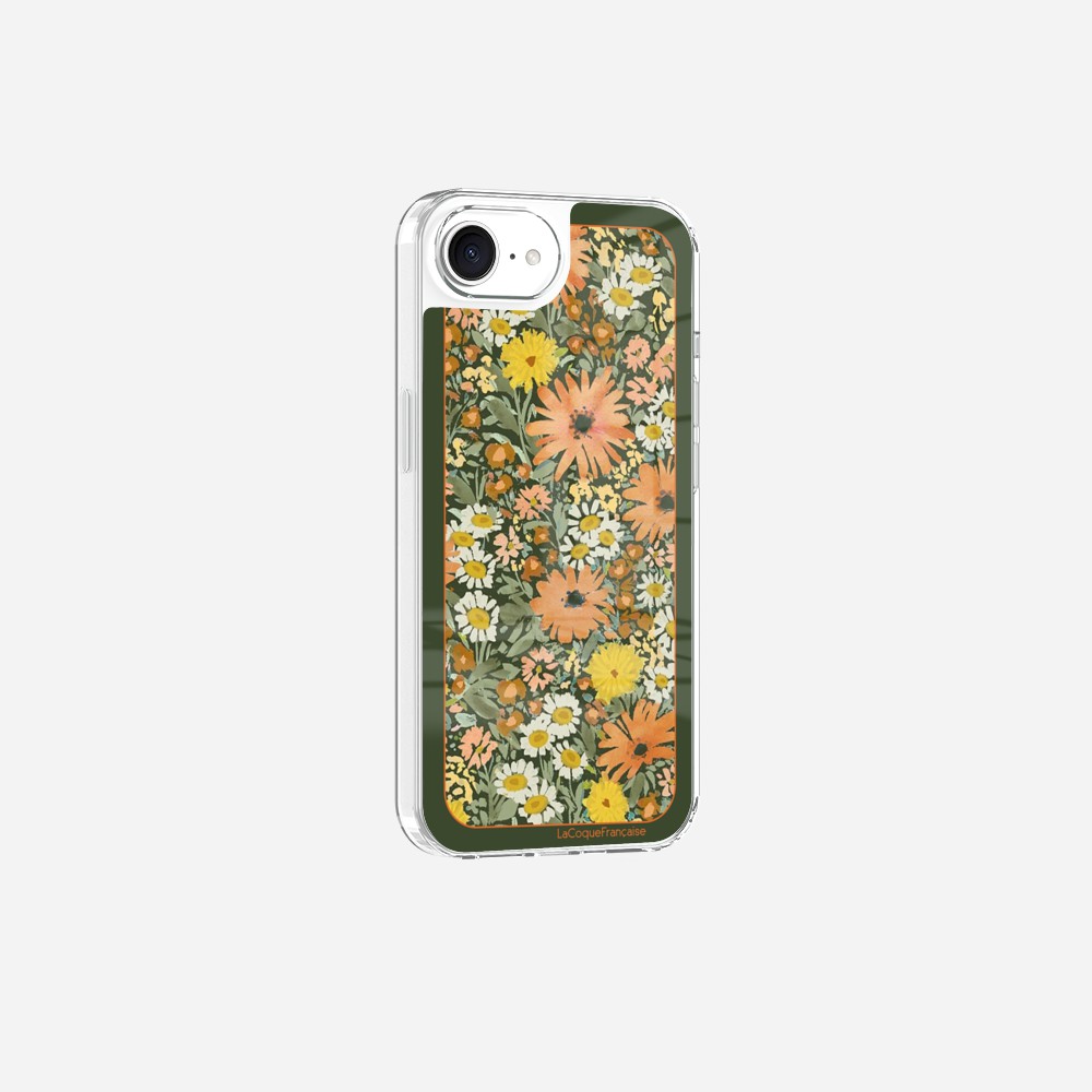 Coque Sans Anneaux Imprimee Foulard Fleurs Oranges