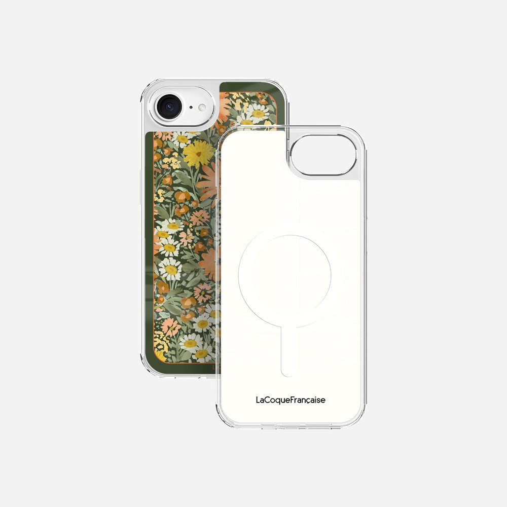 Coque Sans Anneaux Imprimee Foulard Fleurs Oranges