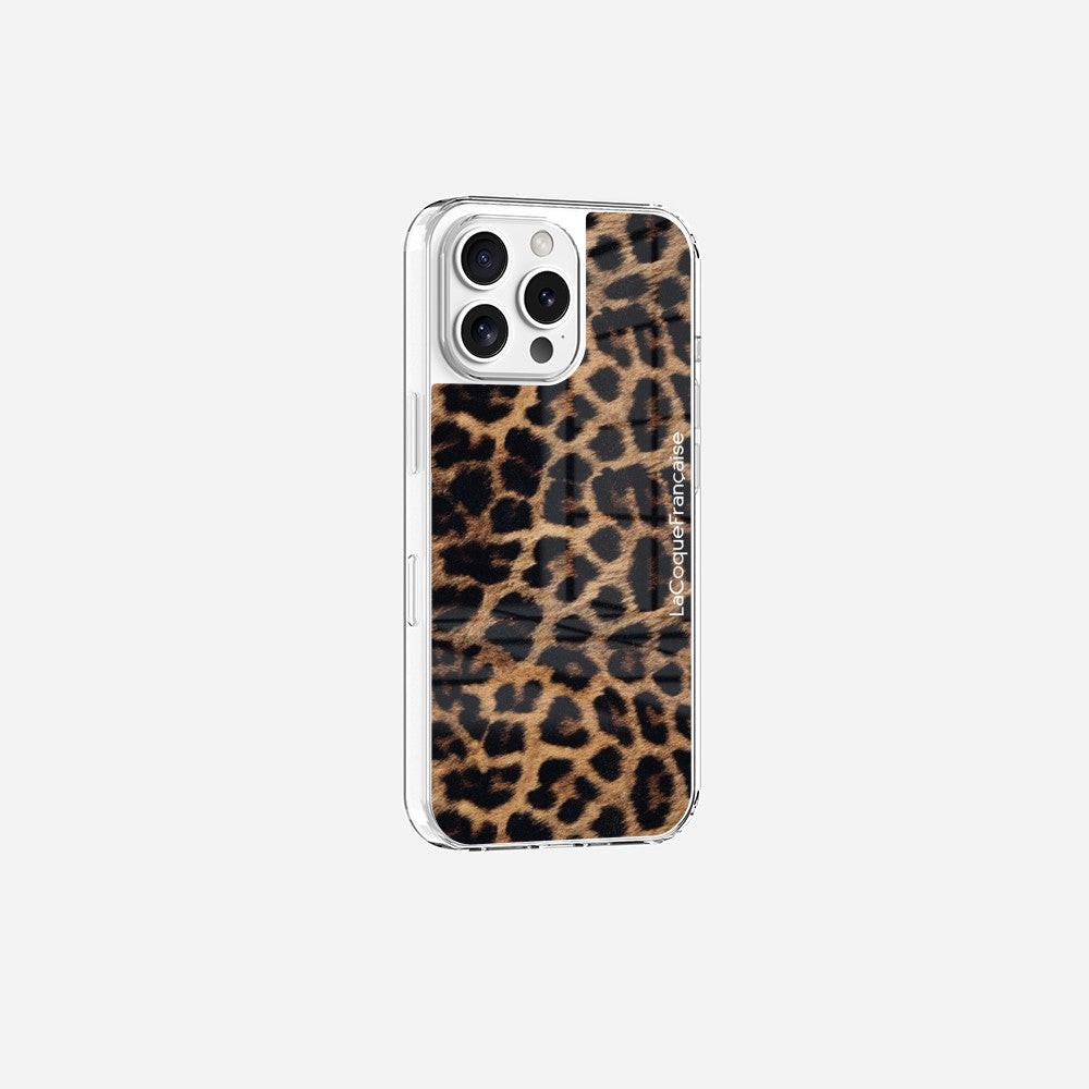 Coque Sans Anneaux Imprimee Leopard Noir Et Brun