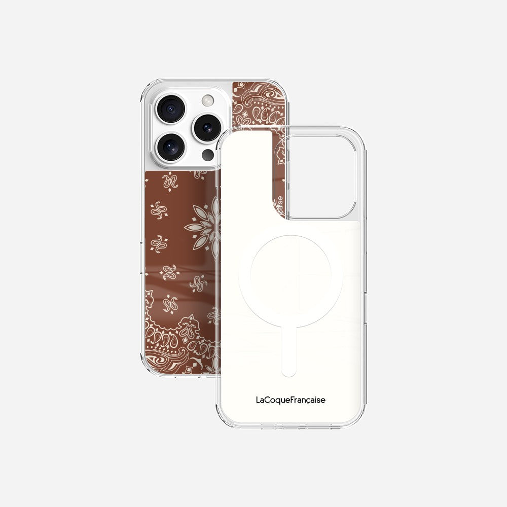 Coque Sans Anneaux Imprimee Bandana Brun