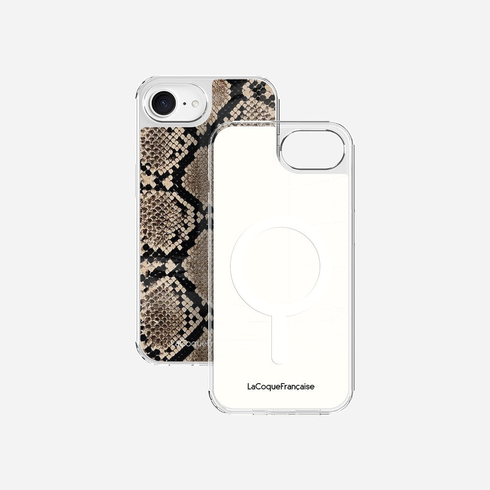 Coque Sans Anneaux Imprimee Python Beige