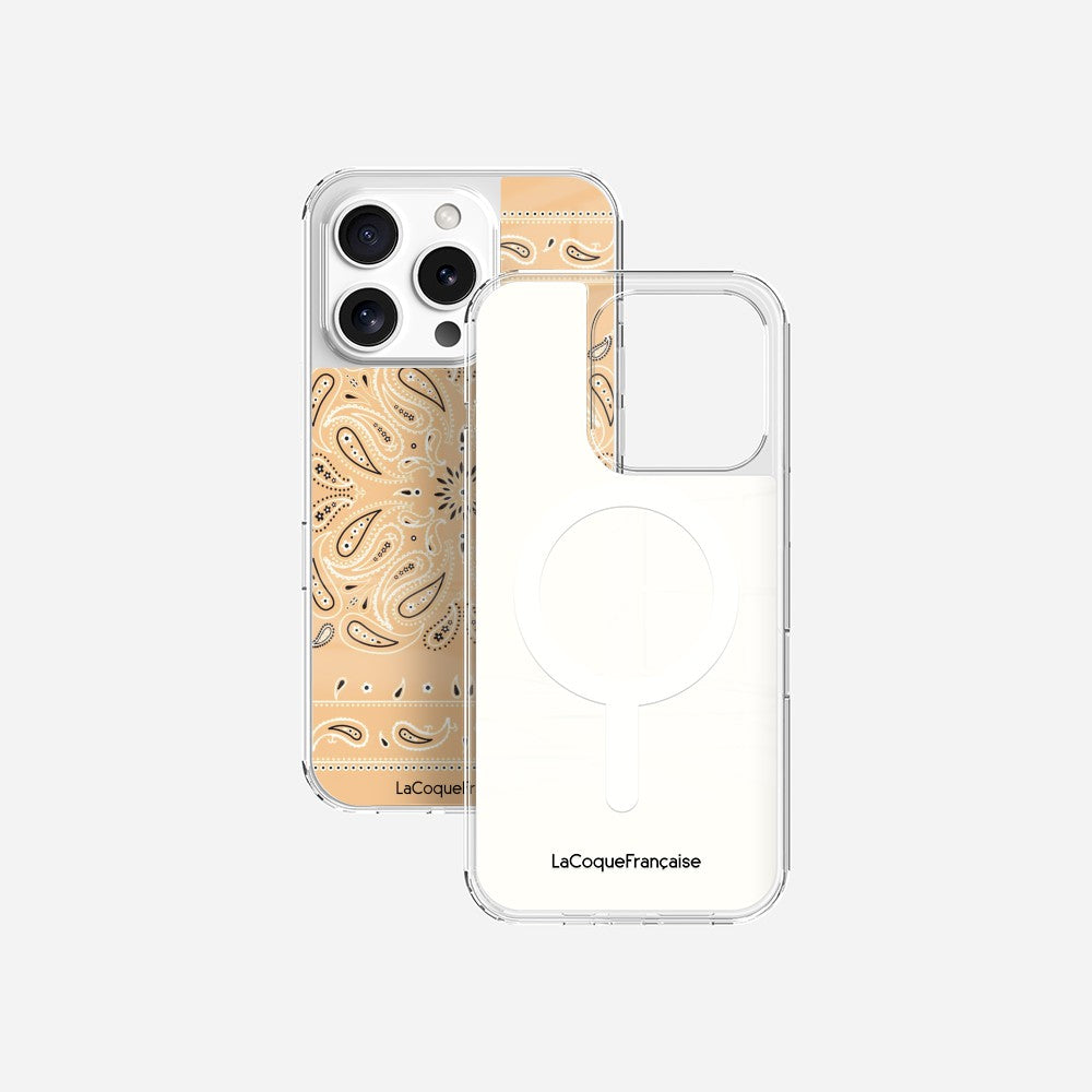 Coque Sans Anneaux Imprimee Bandana Beige