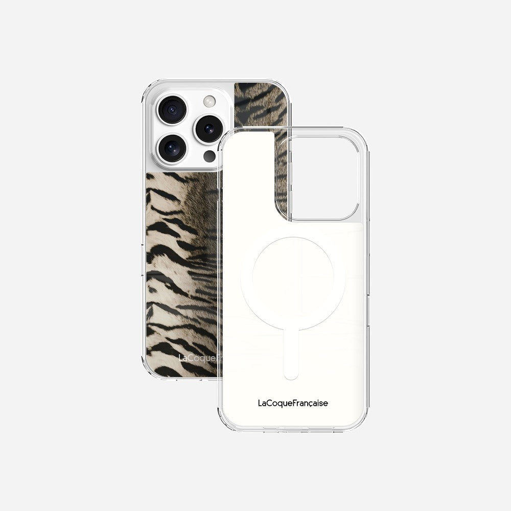 Coque Sans Anneaux Imprimee Zebre Gris
