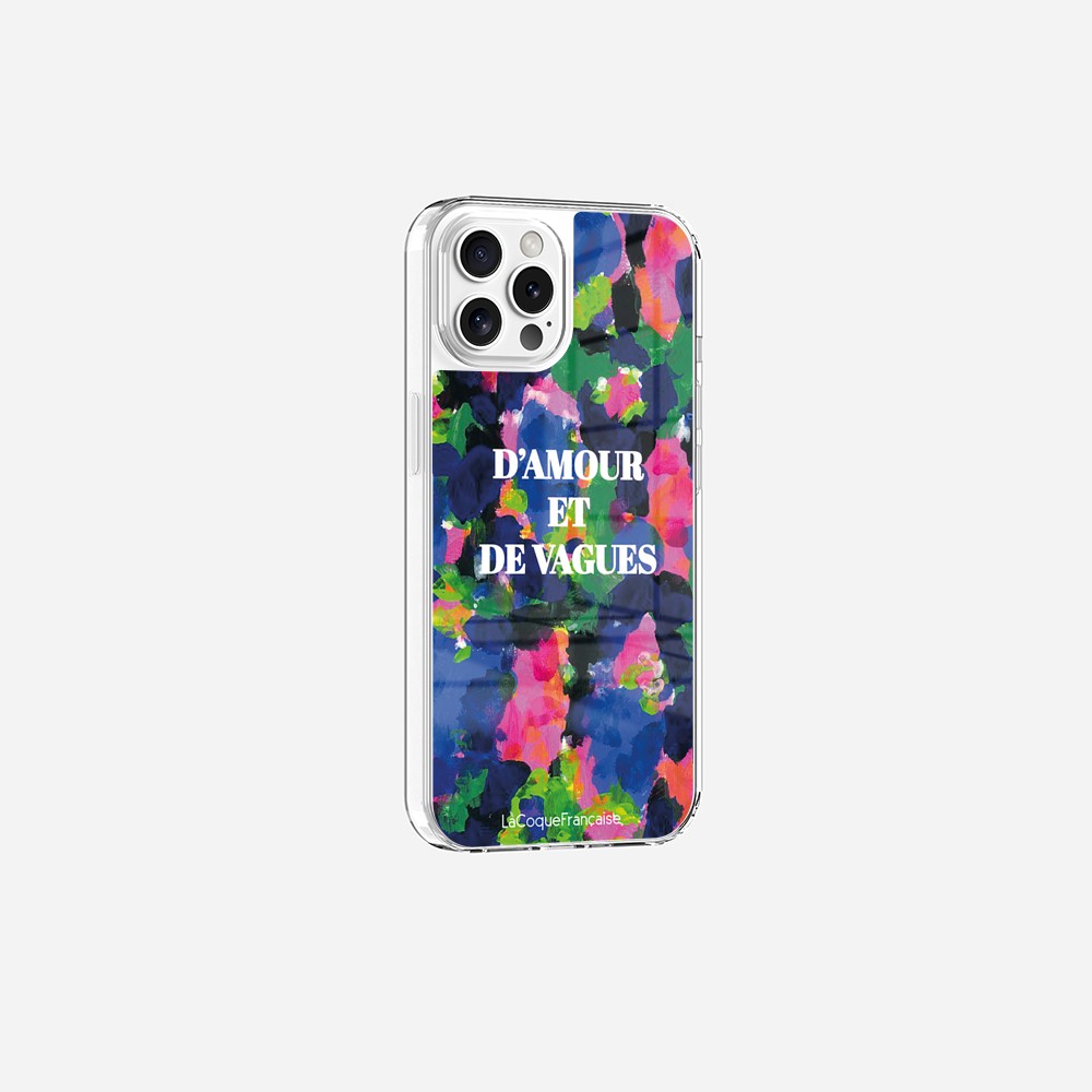 Coque Sans Anneaux Imprimee D'amour Et De Vagues Bleu