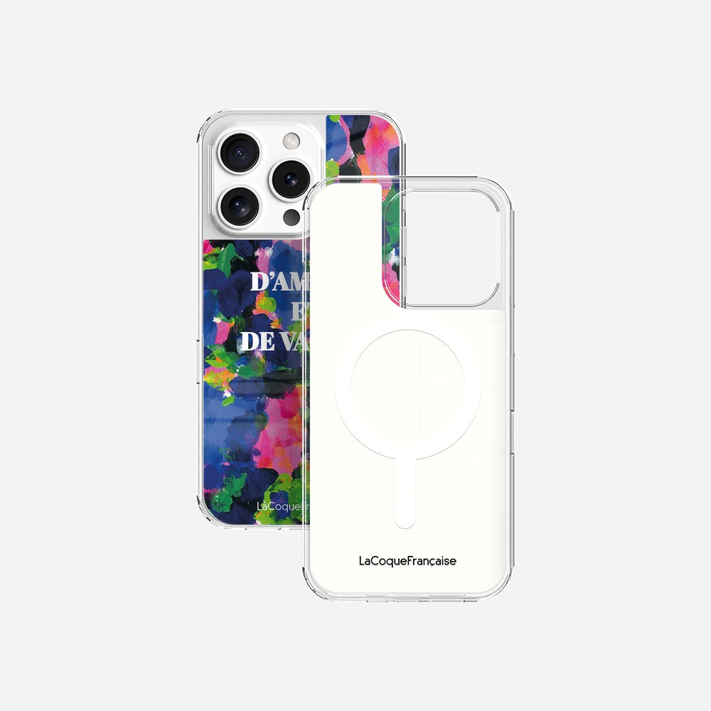 Coque Sans Anneaux Imprimee D'amour Et De Vagues Bleu