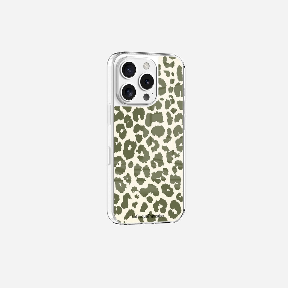 Coque Sans Anneaux Imprimee Leopard Kaki