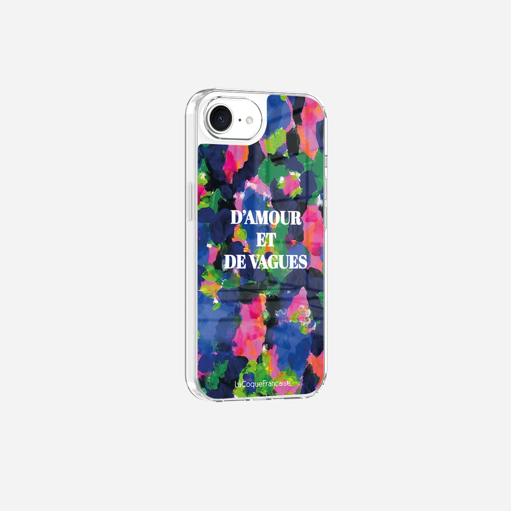 Coque Sans Anneaux Imprimee D'amour Et De Vagues Bleu