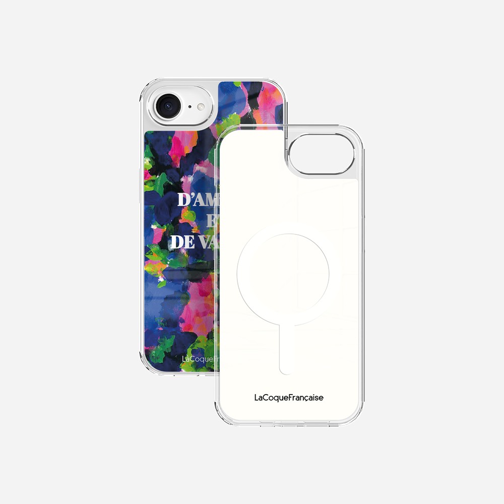 Coque Sans Anneaux Imprimee D'amour Et De Vagues Bleu