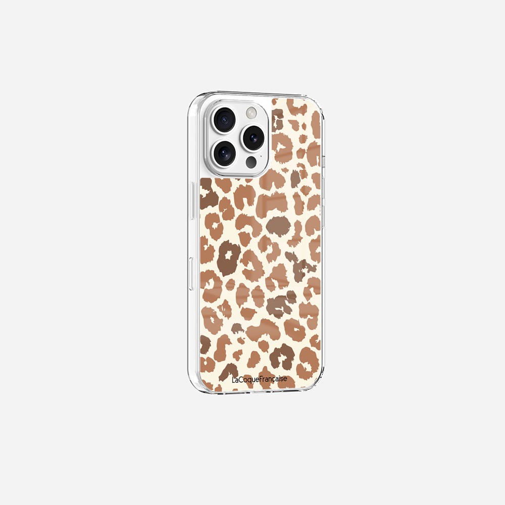 Coque Sans Anneaux Imprimee Leopard Marron