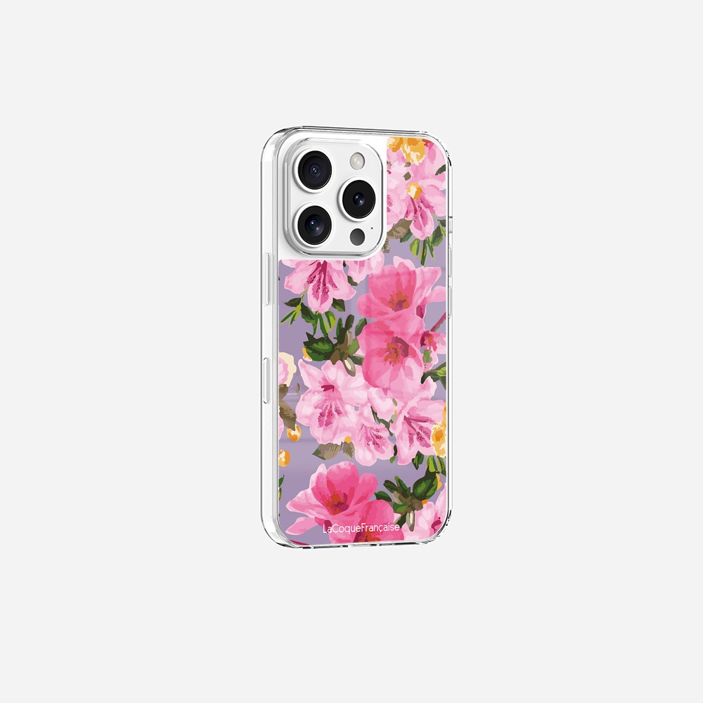 Coque Sans Anneaux Imprimee Fleuri Rose