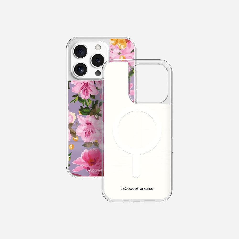 Coque Sans Anneaux Imprimee Fleuri Rose
