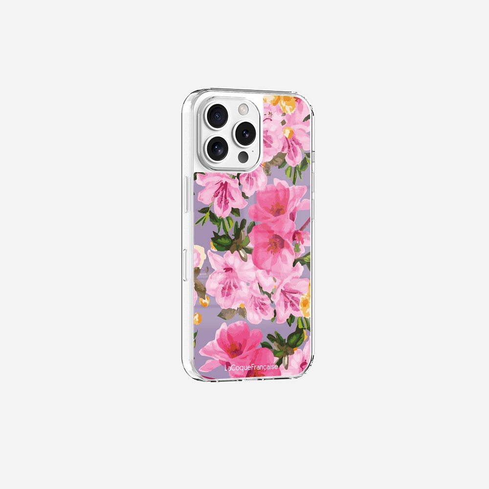 Coque Sans Anneaux Imprimee Fleuri Rose