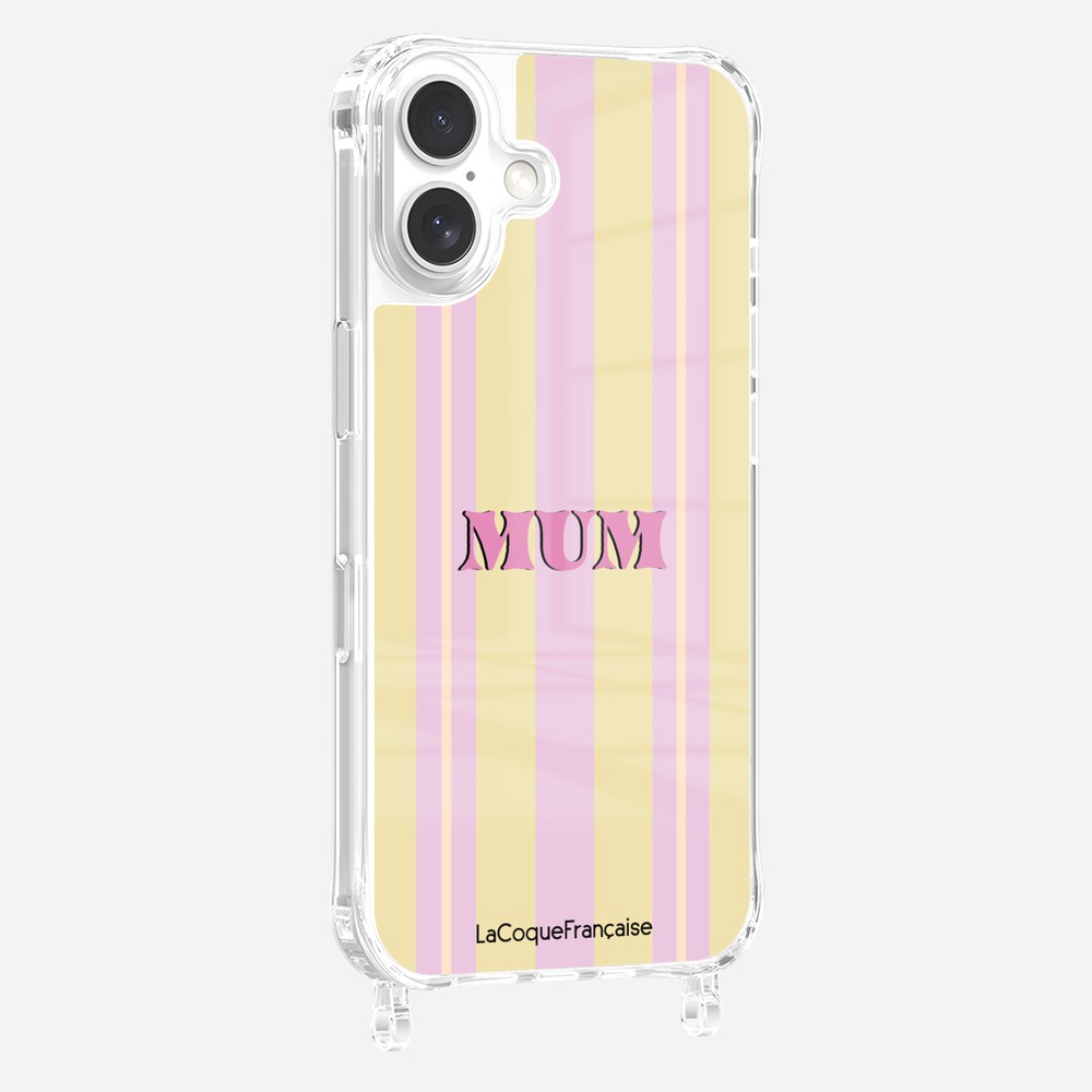 Coque Anneaux Imprimee Mum - Rose Et Jaune