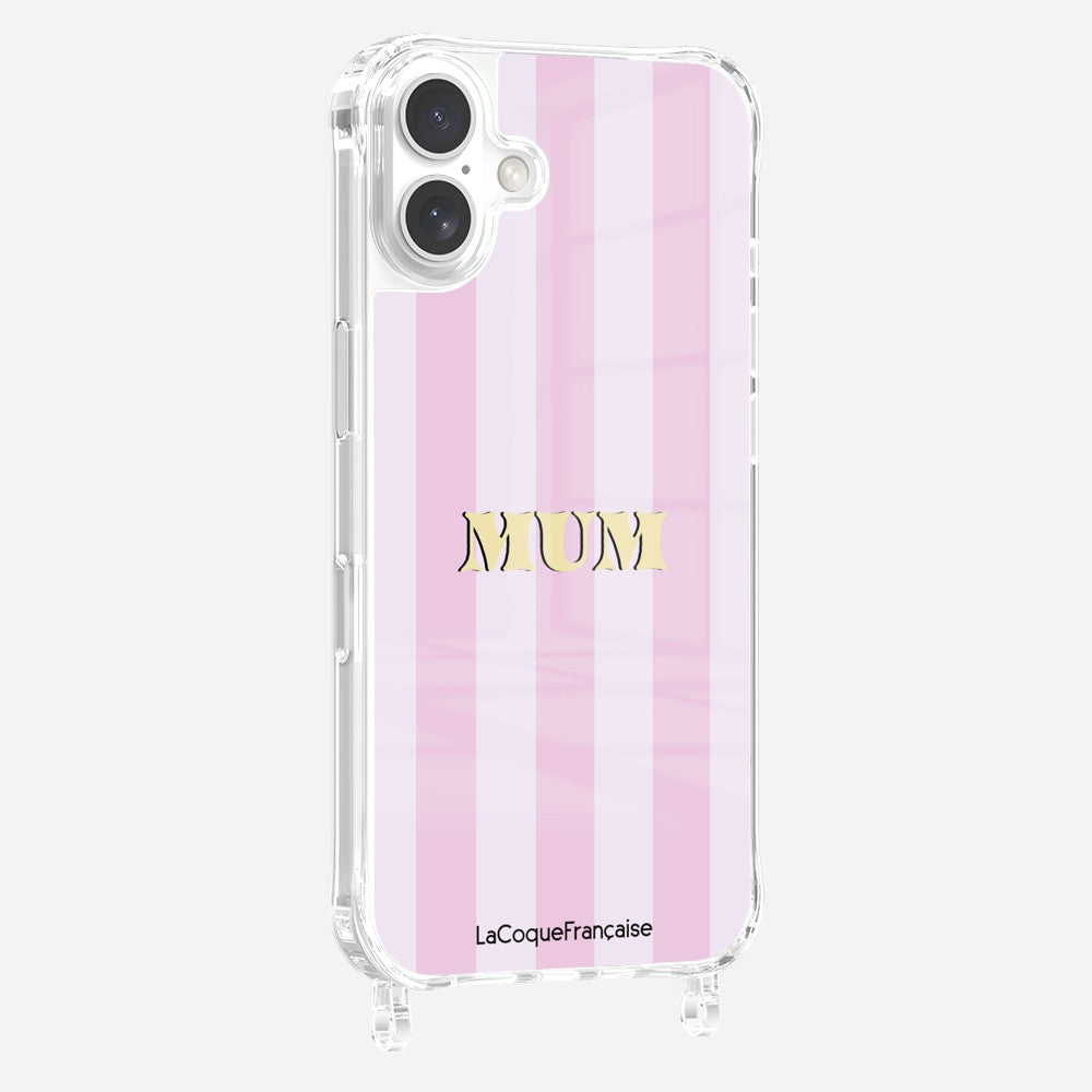 Coque Anneaux Imprimee Mum - Rose Et Parme