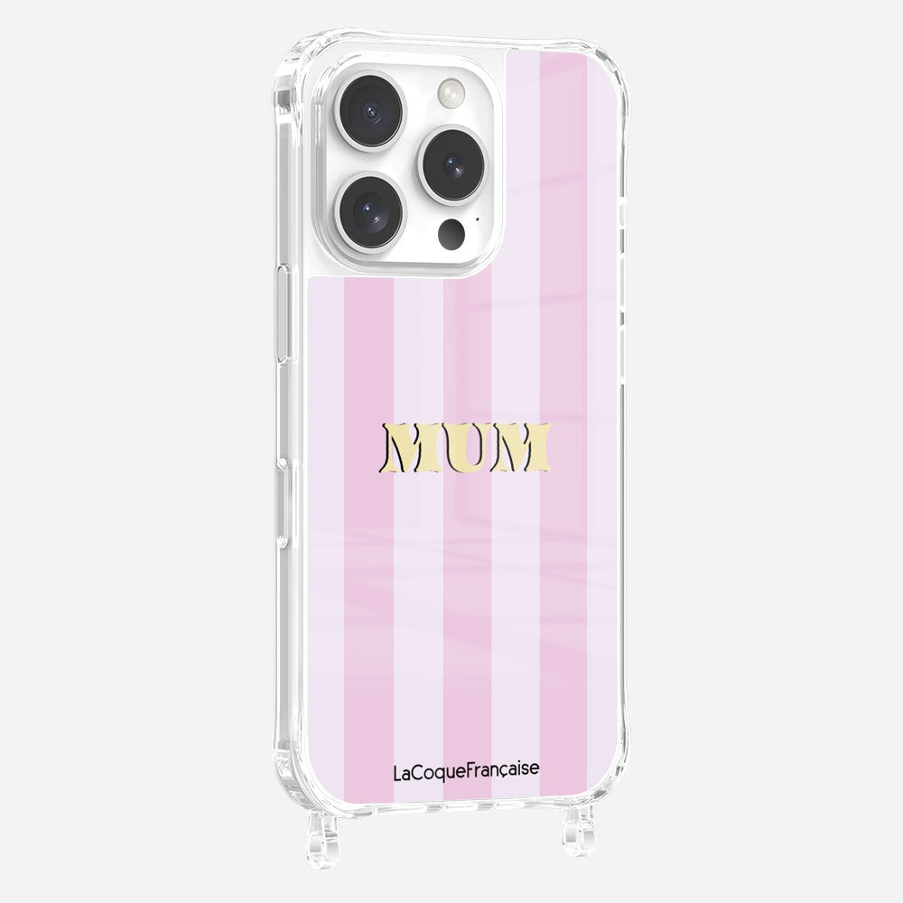 Coque Anneaux Imprimee Mum - Rose Et Parme