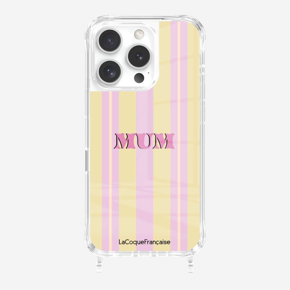 Coque Anneaux Imprimee Mum - Rose Et Jaune