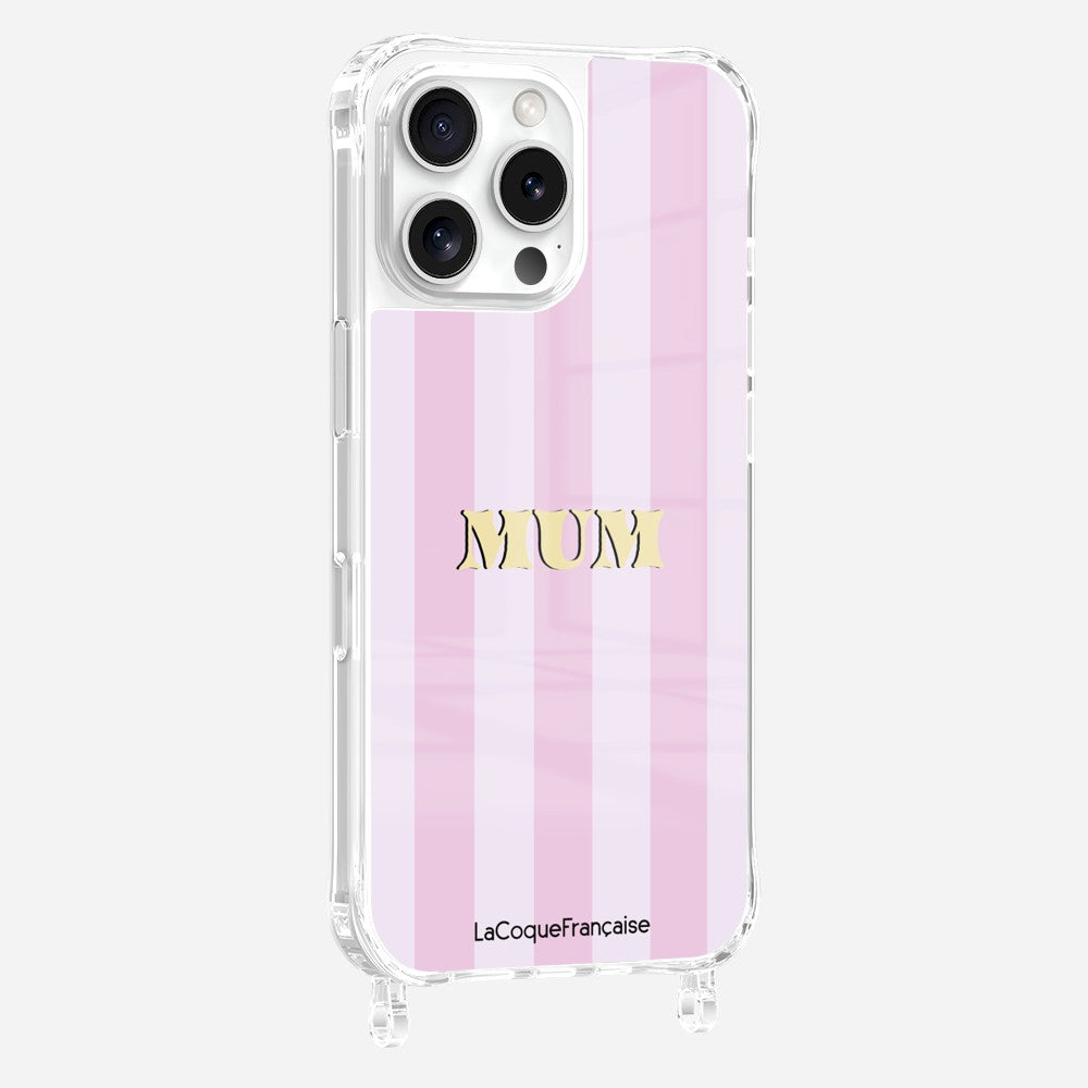 Coque Anneaux Imprimee Mum - Rose Et Parme