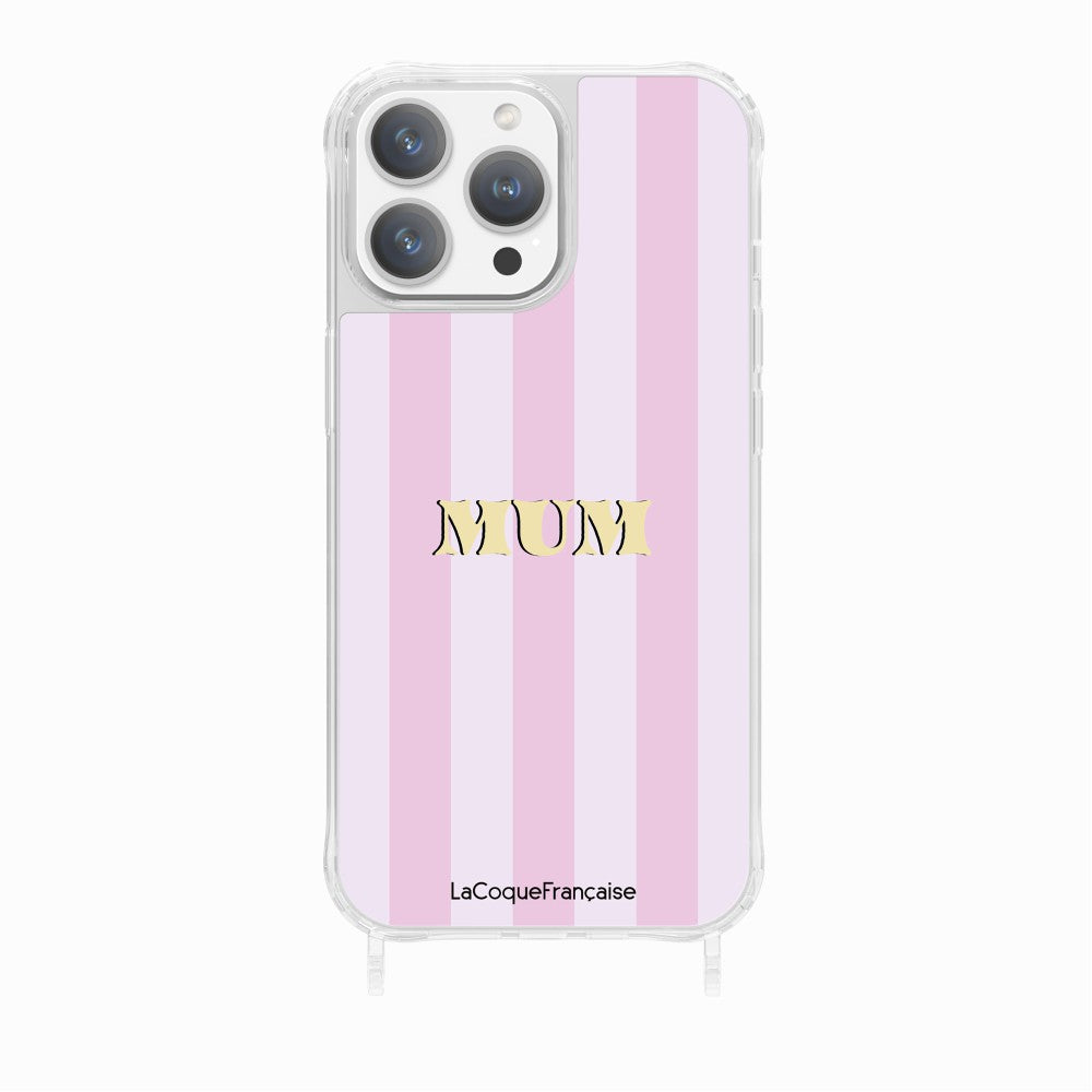 Coque Anneaux Imprimee Mum - Rose Et Parme