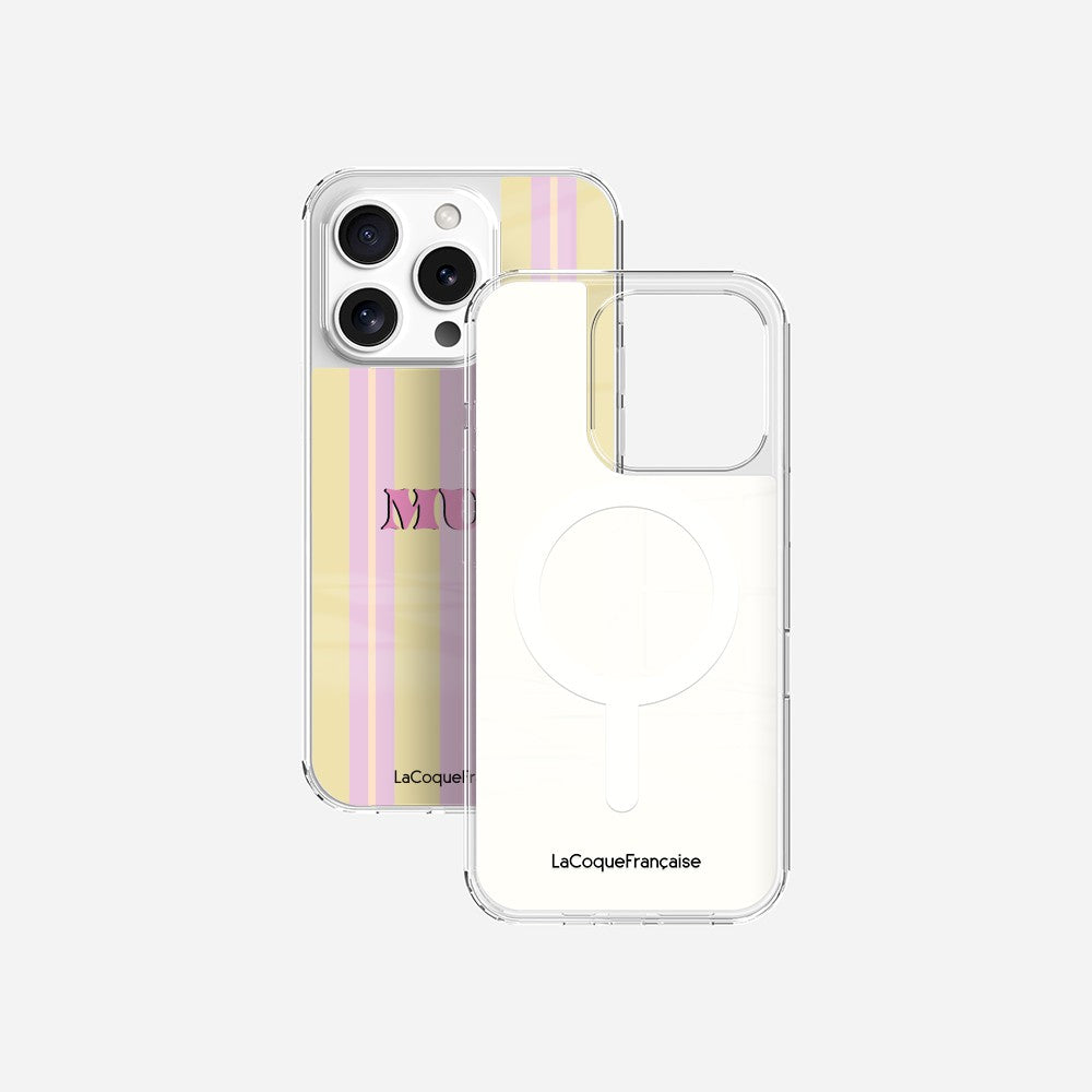 Coque Sans Anneaux Imprimee Mum - Rose Et Jaune