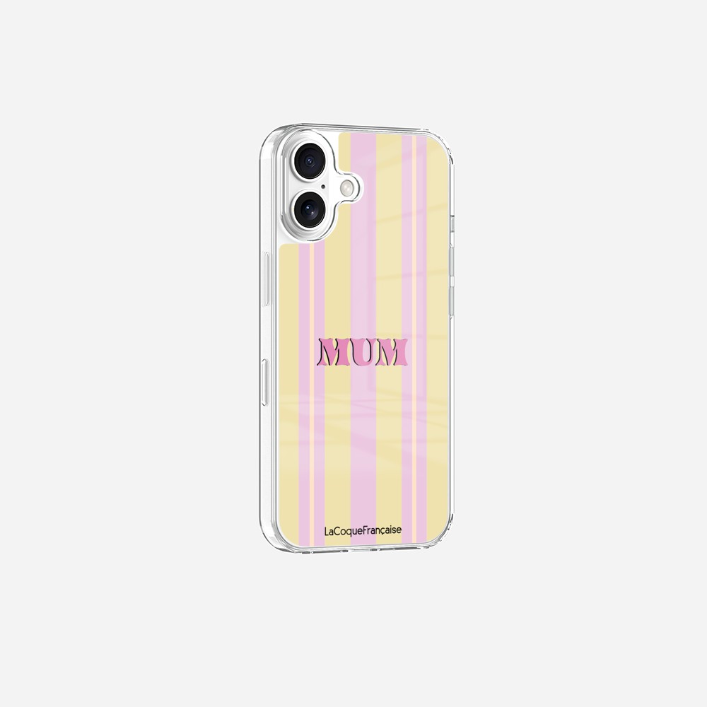 Coque Sans Anneaux Imprimee Mum - Rose Et Jaune
