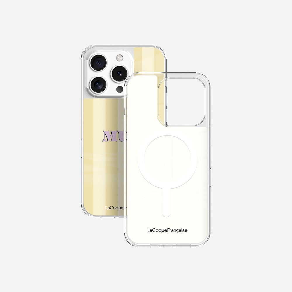 Coque Sans Anneaux Imprimee Mum - Jaune Et Beige