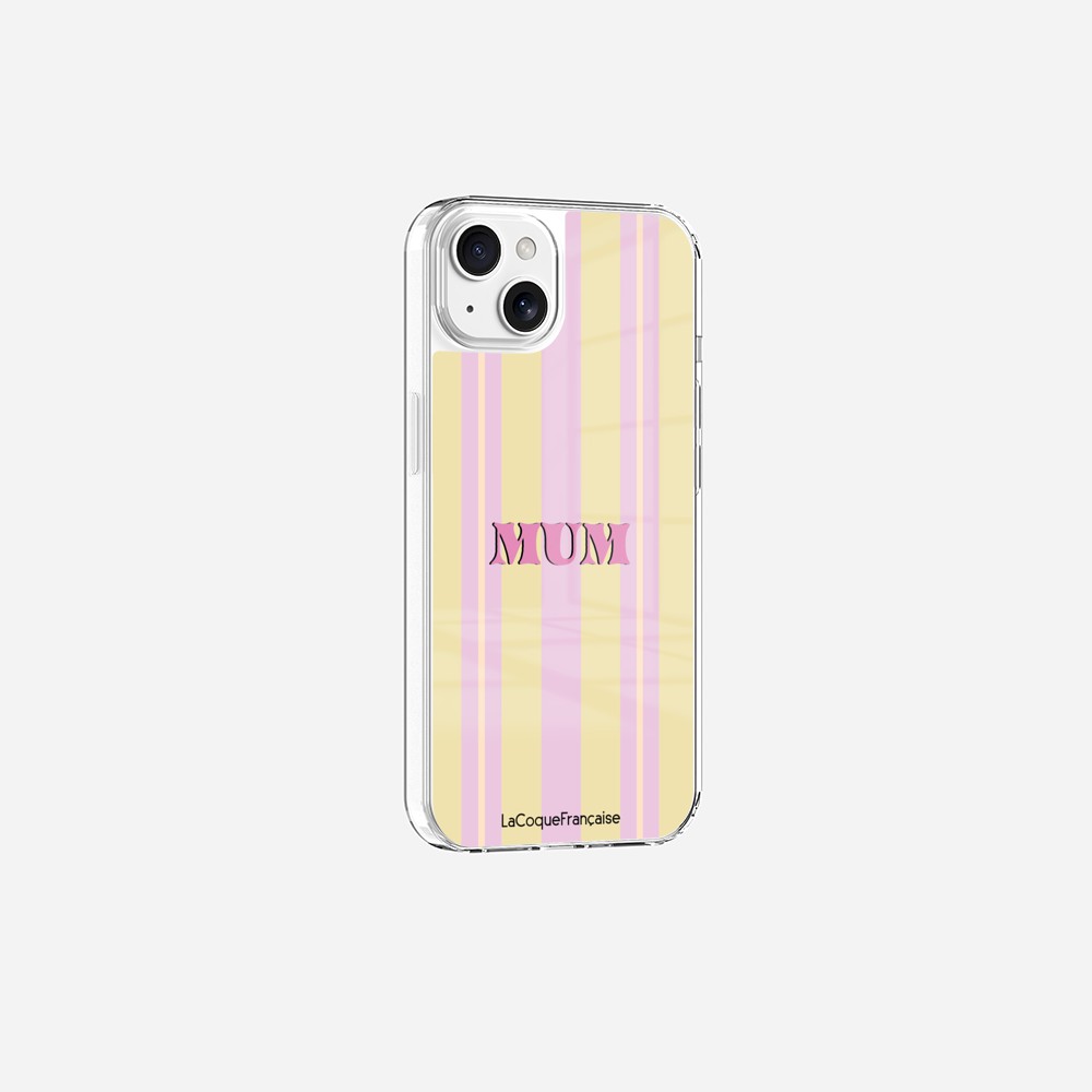 Coque Sans Anneaux Imprimee Mum - Rose Et Jaune - 14