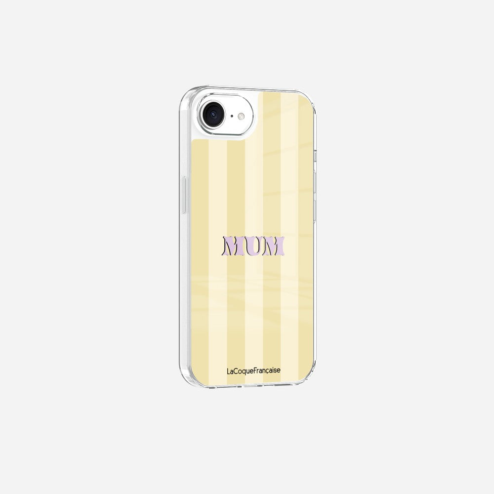 Coque Sans Anneaux Imprimee Mum - Jaune Et Beige