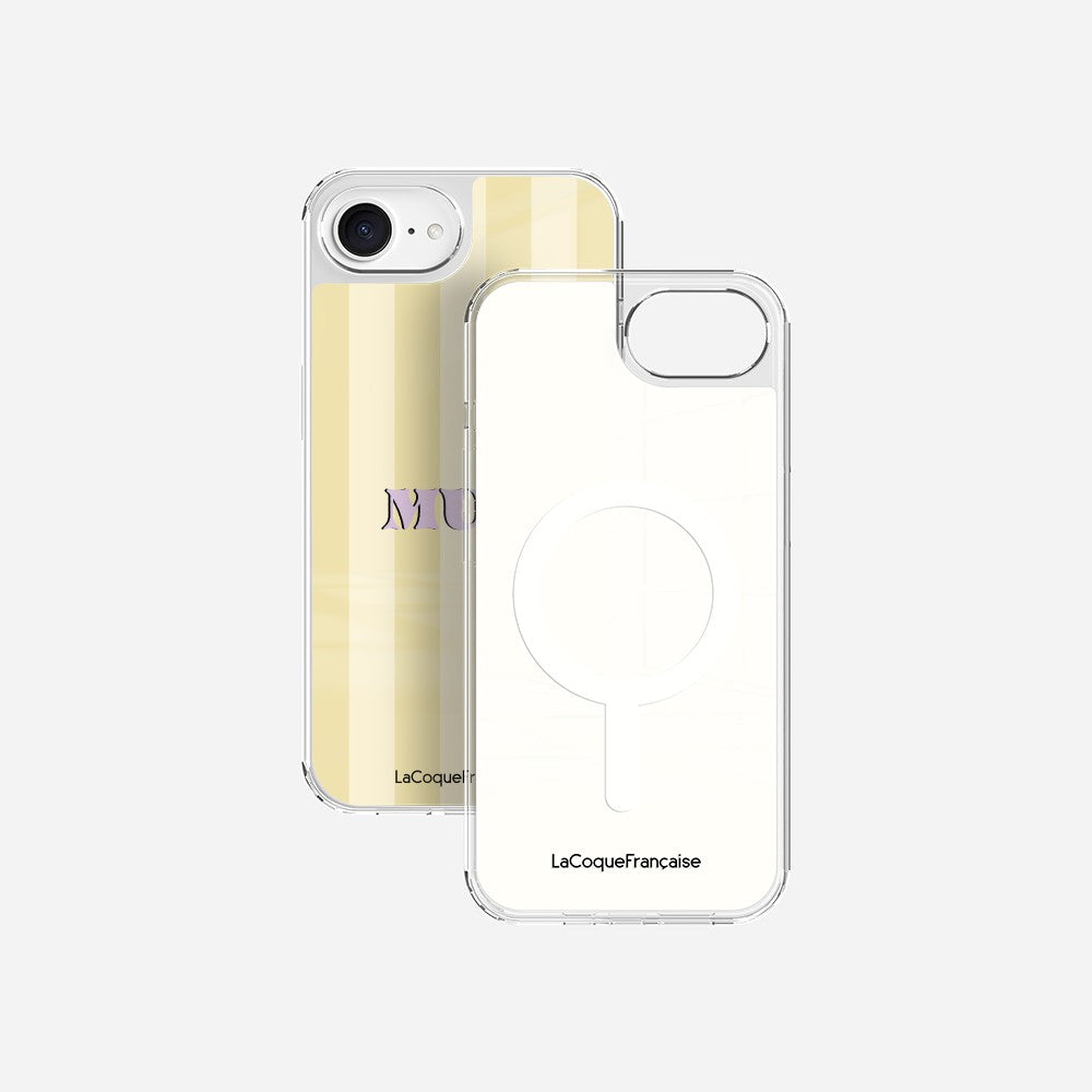 Coque Sans Anneaux Imprimee Mum - Jaune Et Beige