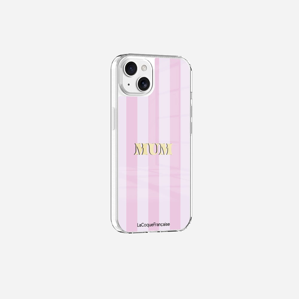 Coque Sans Anneaux Imprimee Mum - Rose Et Parme - 17