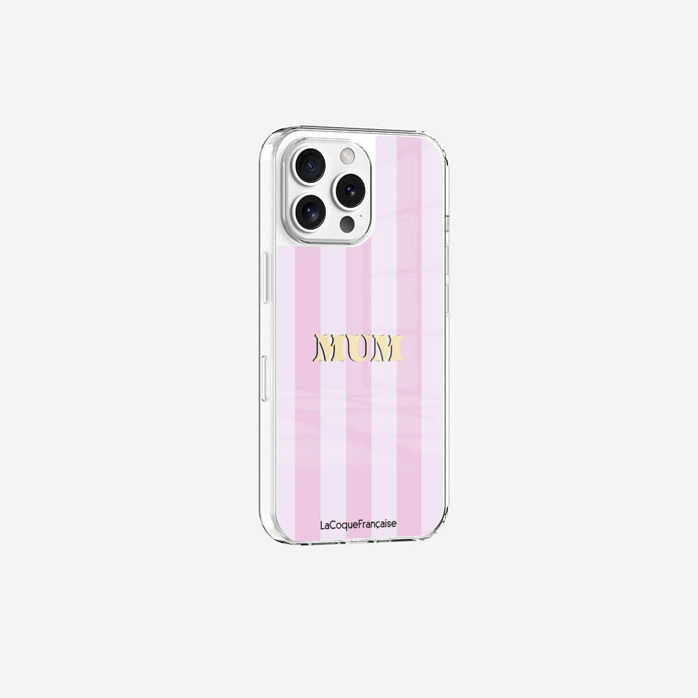 Coque Sans Anneaux Imprimee Mum - Rose Et Parme