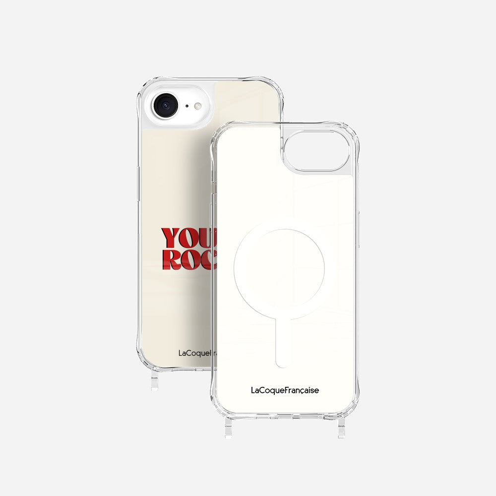 Coque Anneaux Imprimee You Rock Beige