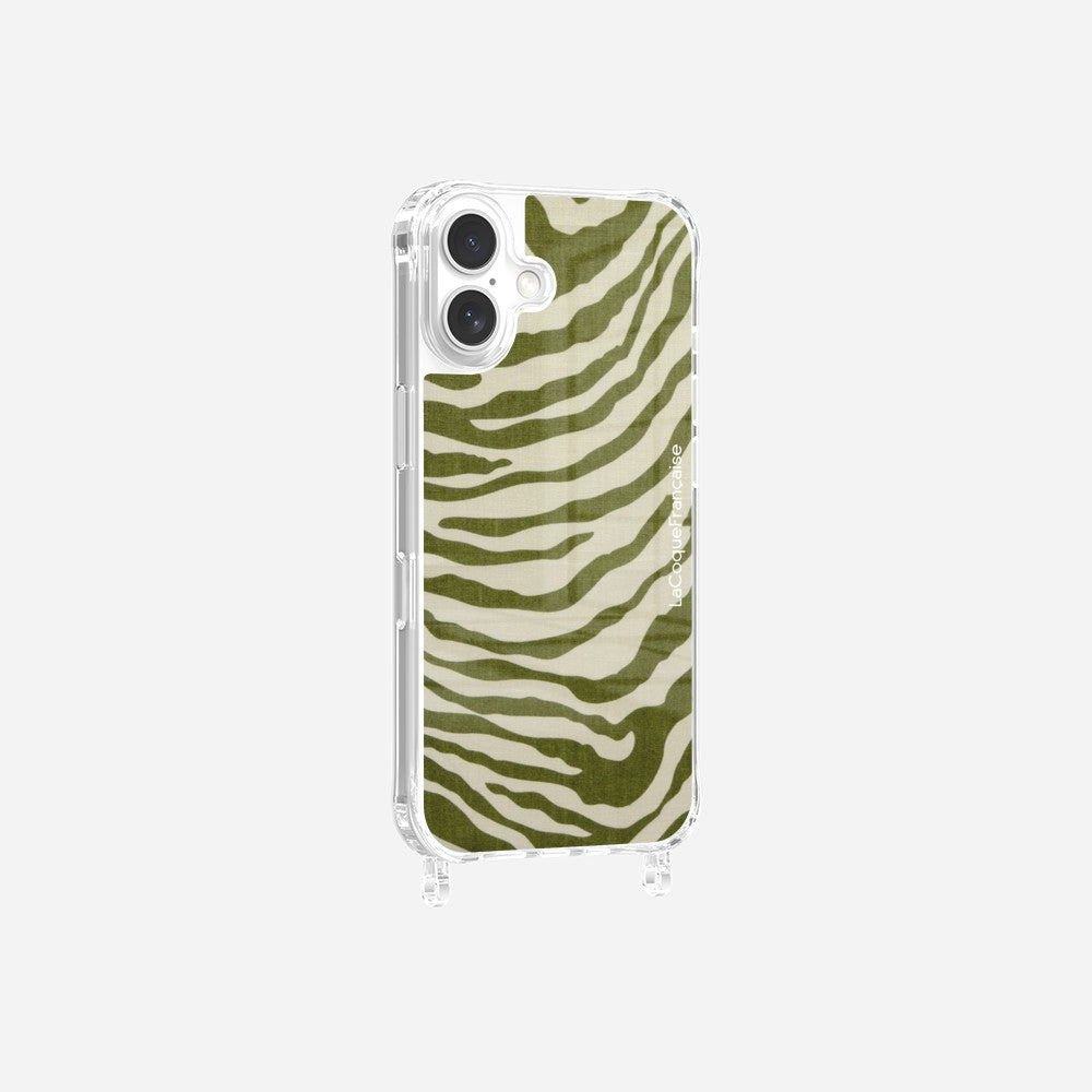 Green Zebra Print Rings Case