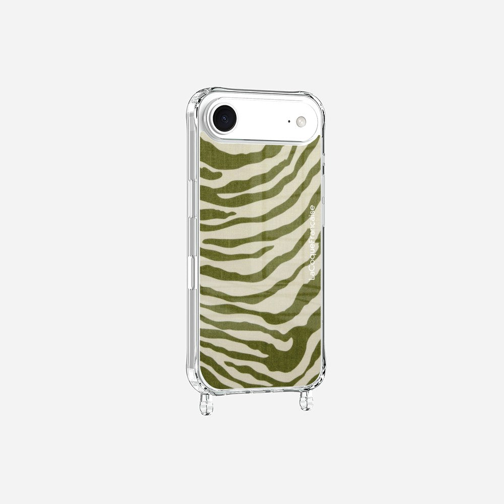 Green Zebra Print Rings Case