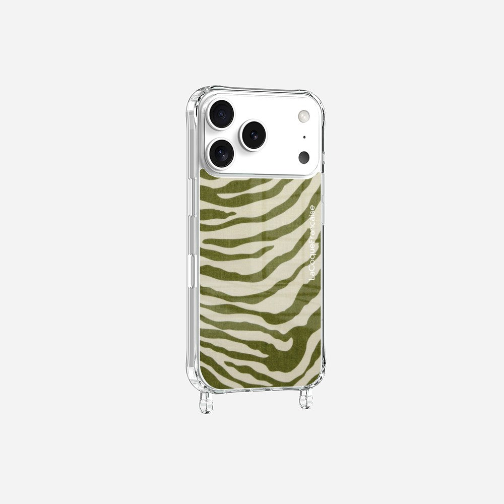 Coque Anneaux Imprimee Zebre Vert