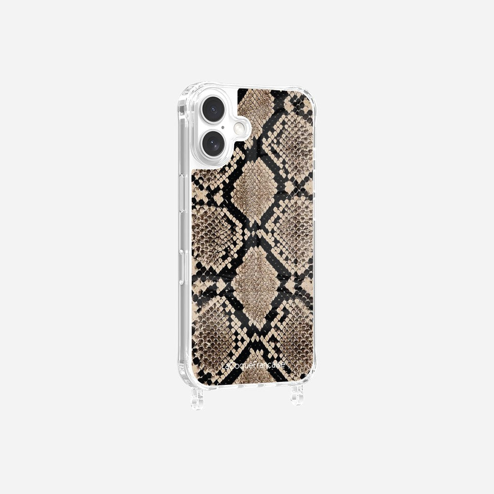 Beige Python Printed Rings Case