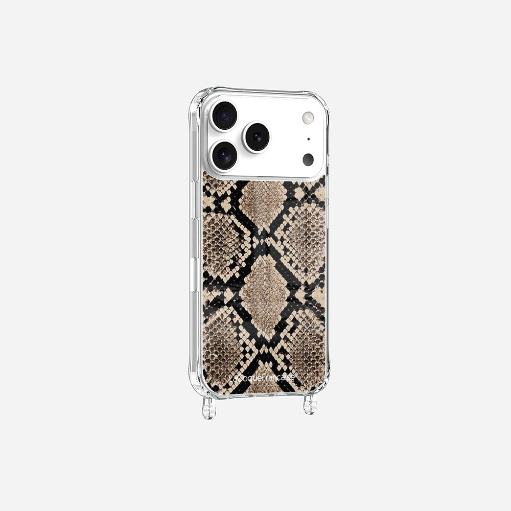 Coque Anneaux Imprimee Python Beige