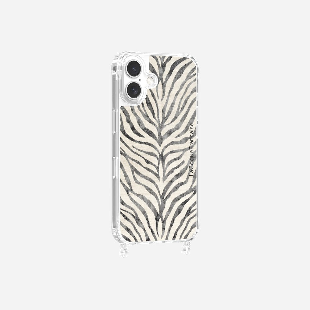 Coque Anneaux Imprimee Zebre Noir