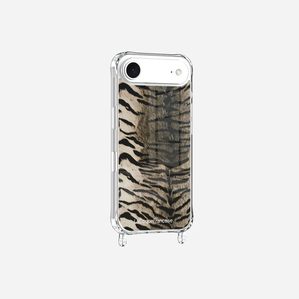 Coque Anneaux Imprimee Zebre Gris