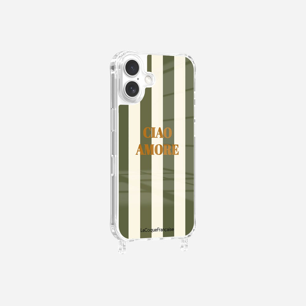 Coque Anneaux Imprimee Ciao Amore Kaki