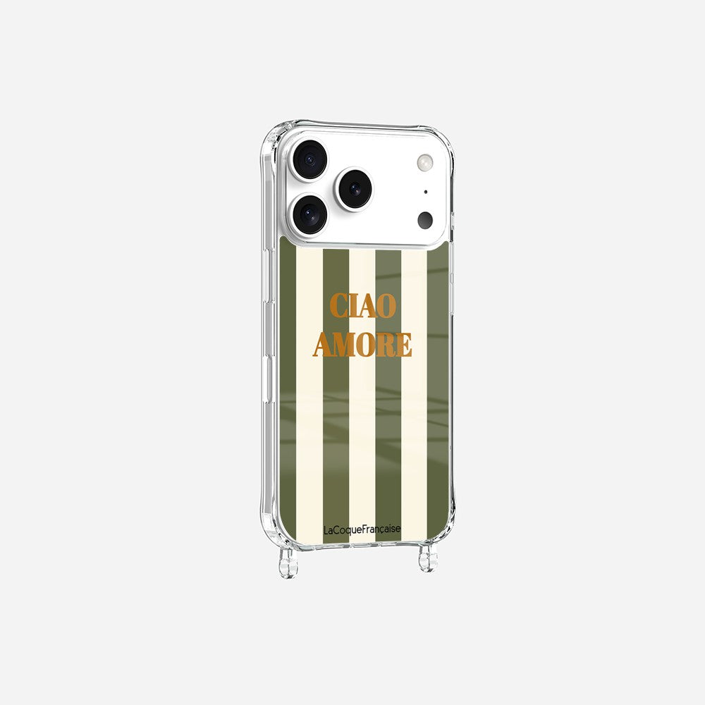 Coque Anneaux Imprimee Ciao Amore Kaki