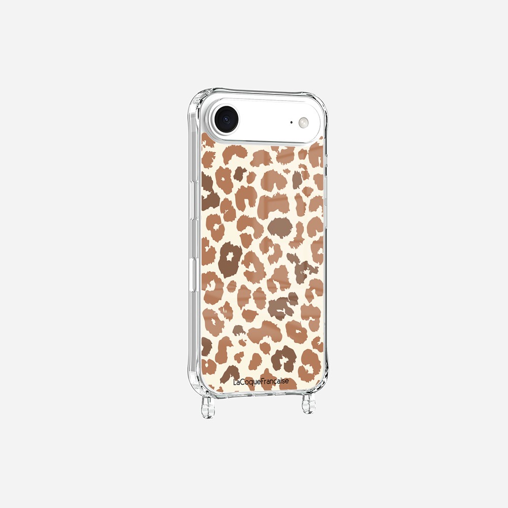 Coque Anneaux Imprimee Leopard Marron