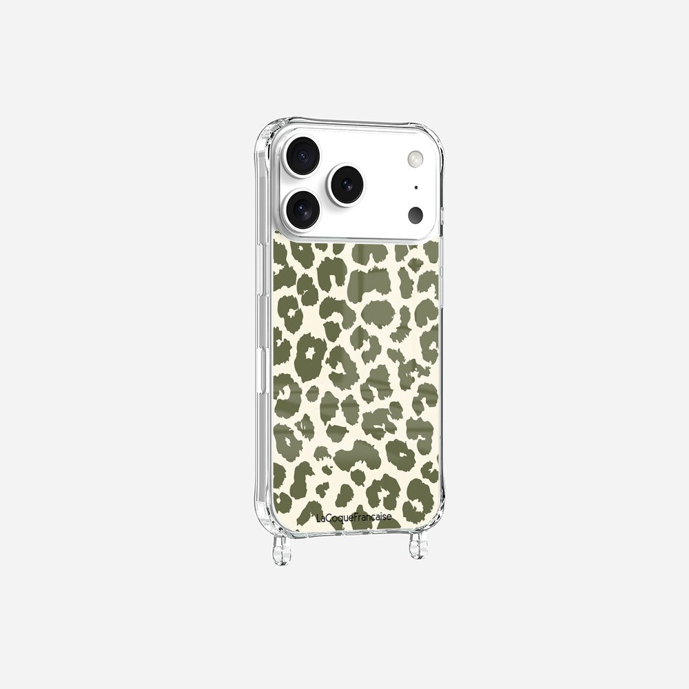 Coque Anneaux Imprimee Leopard Kaki