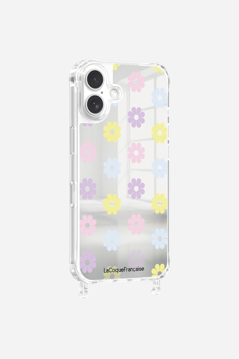 Coque Anneaux Miroir Imprimee Marguerite Pastel