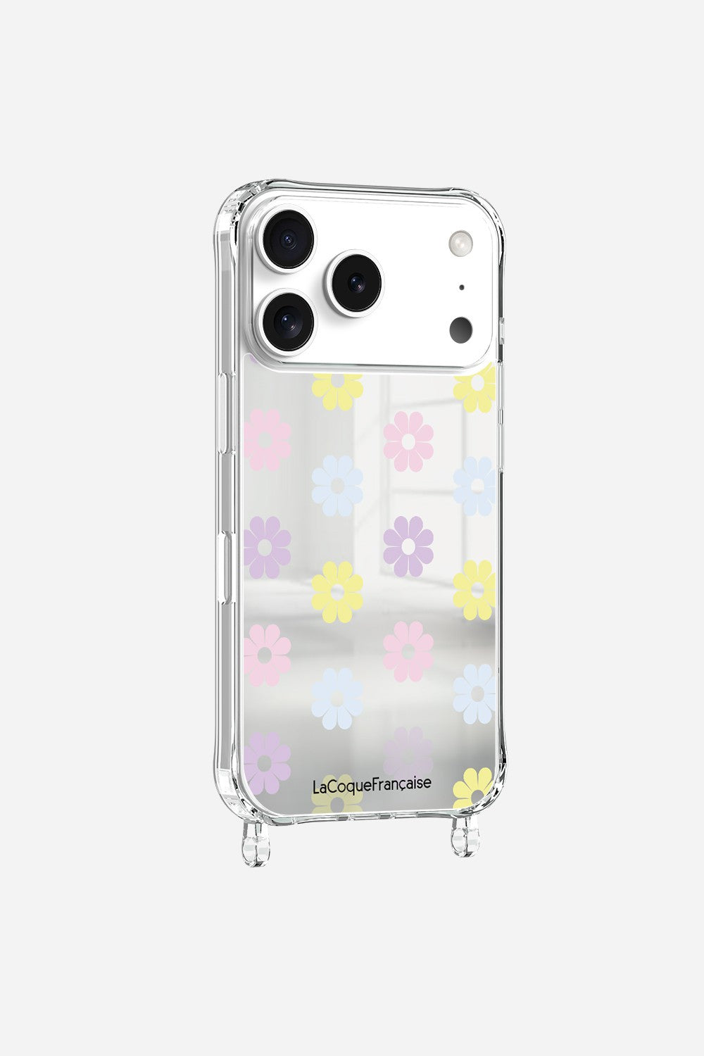 Coque Anneaux Miroir Imprimee Marguerite Pastel