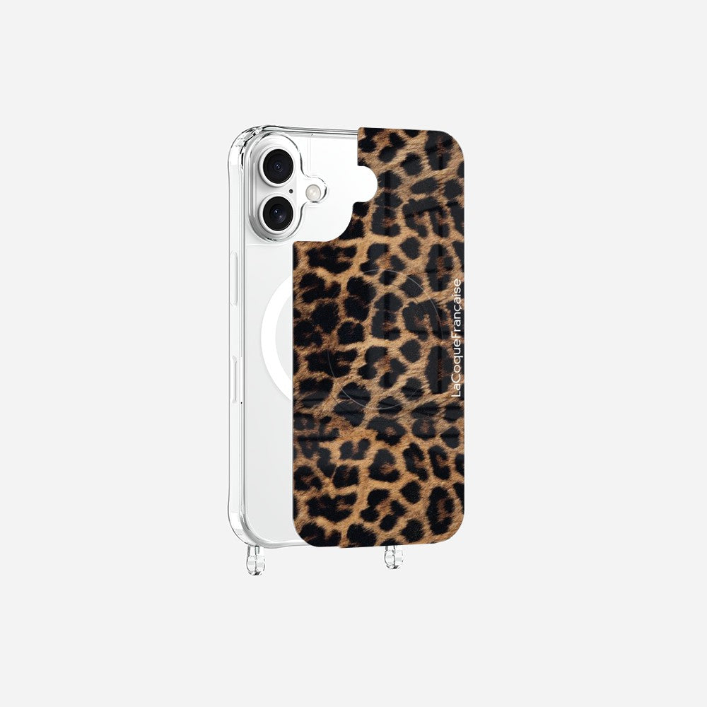 Coque Anneaux Magnetique Imprimee Leopard Noir Et Brun Marron
