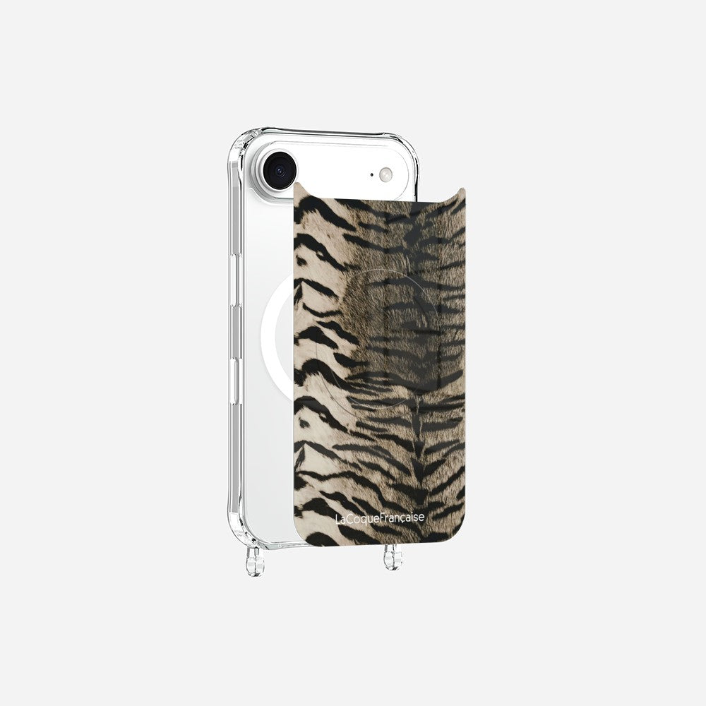 Coque Anneaux Magnetique Imprimee Zebre Gris Gris