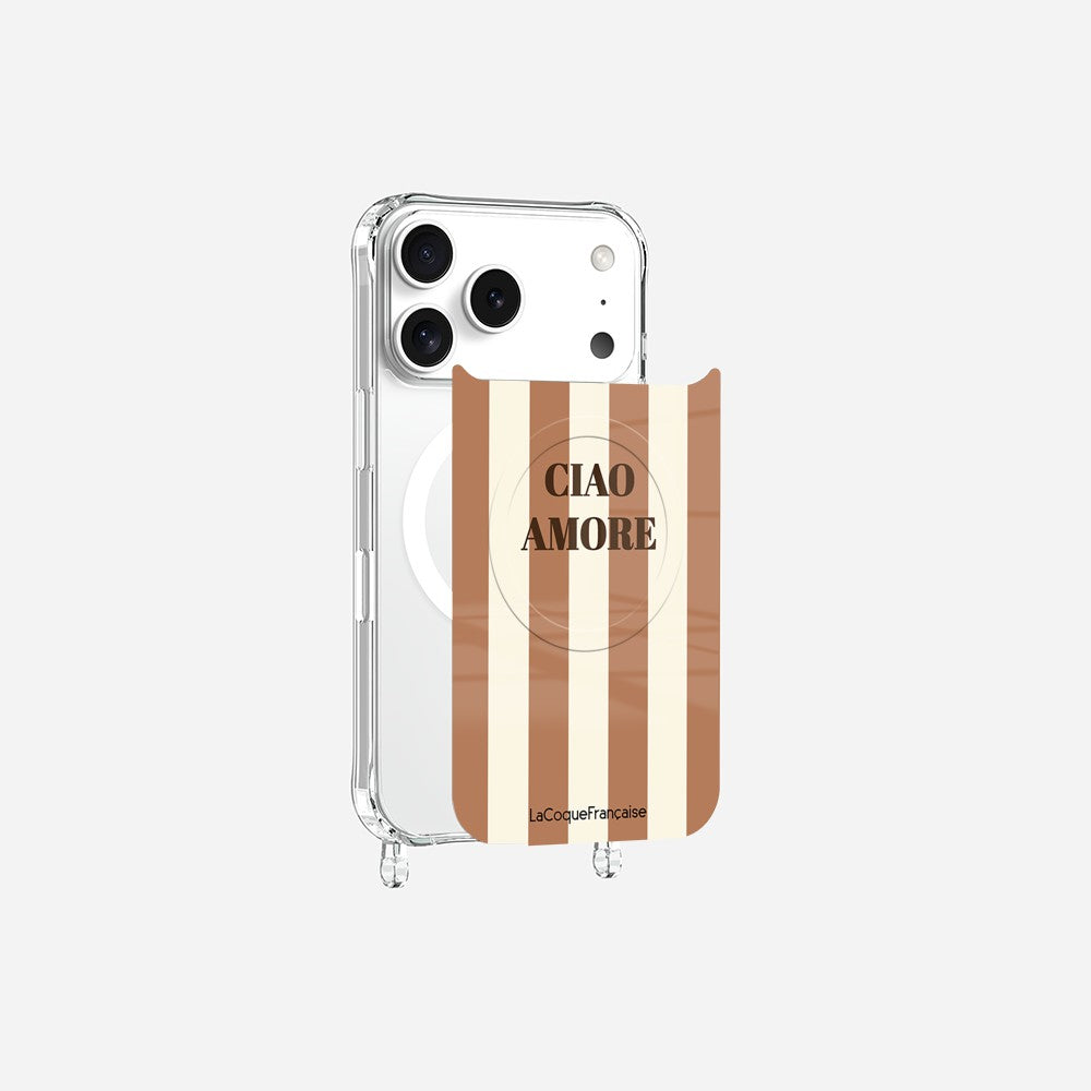 Coque Anneaux Magnetique Imprimee Ciao Amore Beige Beige