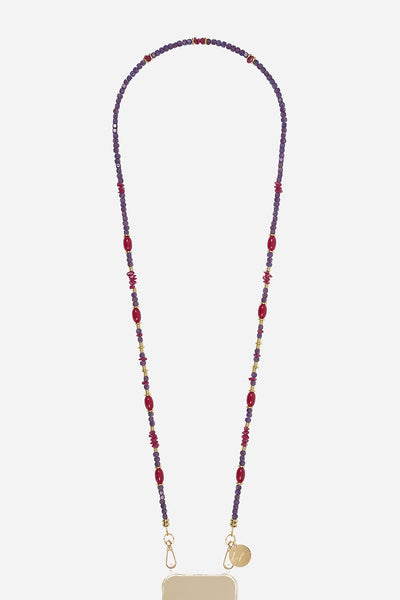 Chaine Longue Moira Violet 120 cm